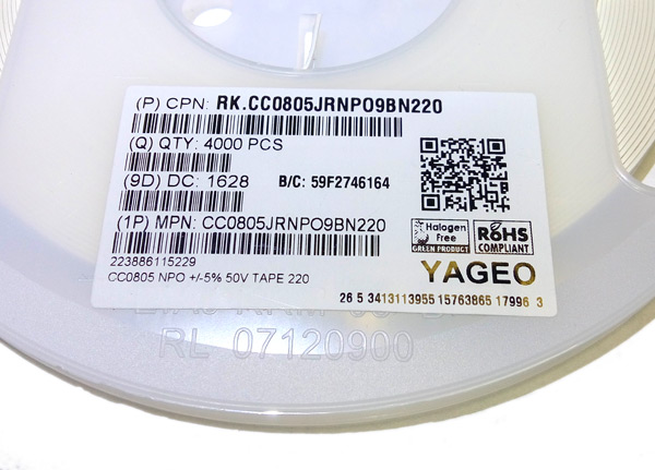 C 22 pf 0805 5% 50v NP0