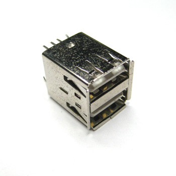 Разъём USB тип A двойной вертикальный на плату