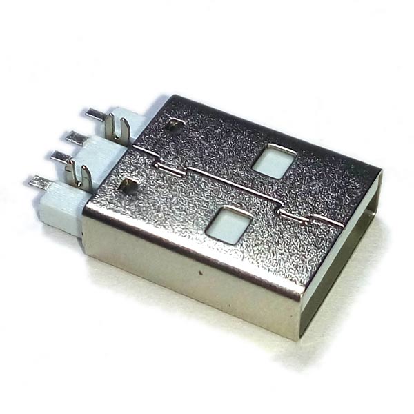 Разъем USB тип A на плату (низкопрофильный, торцевой) SMD