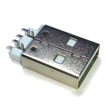 Разъем USB тип A на плату (низкопрофильный, торцевой) SMD