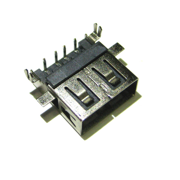 Разъём USB тип A на плату (для ноутбуков), утопленное